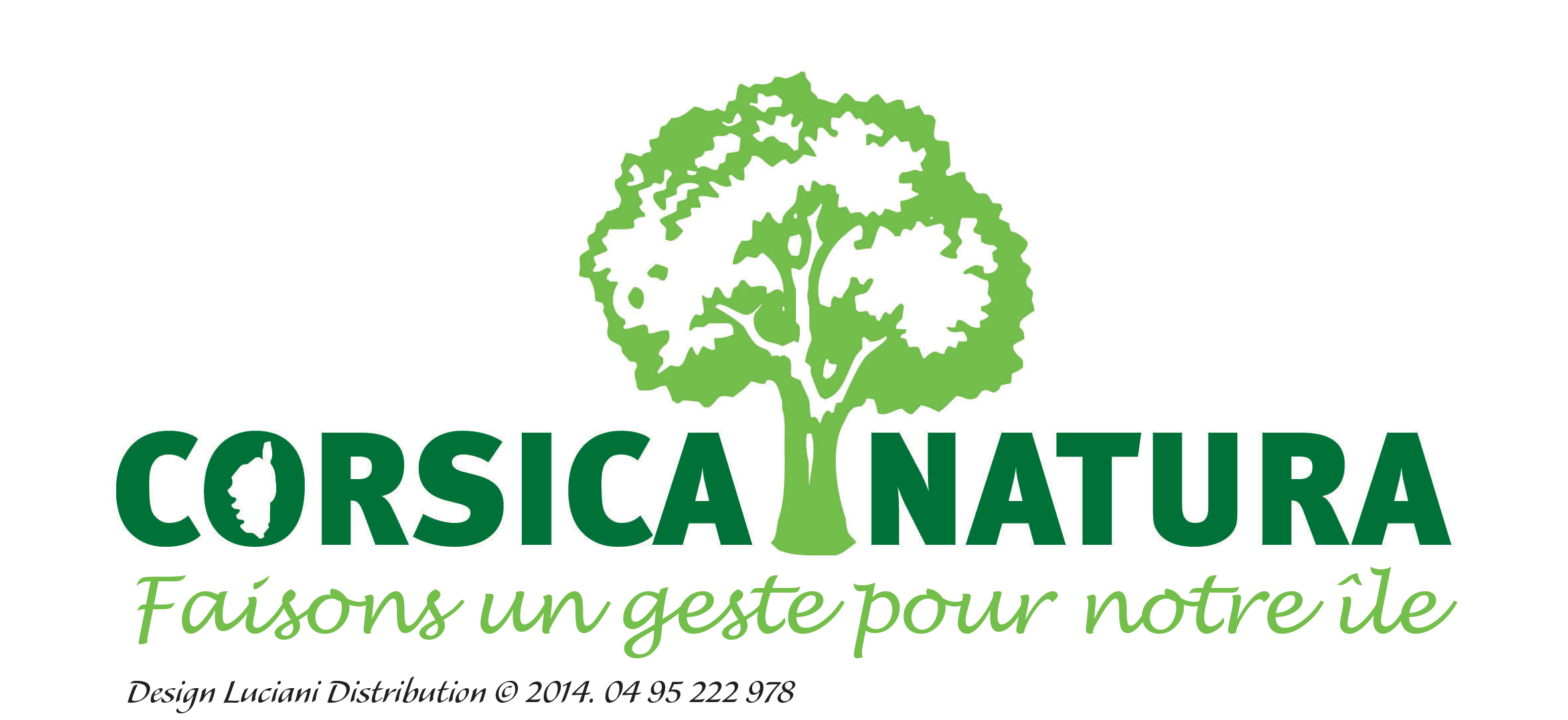 Luciani distribuzioni a créé ce logo Corsica natura afin de s'engager dans des actions de protection écologique